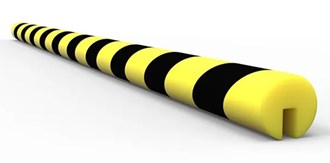 Anti Collision Strip 1m Polyurethane Black/Yellow - C Prole